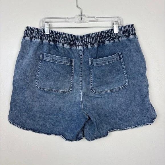 Maurices Pull On Denim Shorts Elastic Waist Comfort Casual‎ Summer Size 18W - Picture 5 of 11